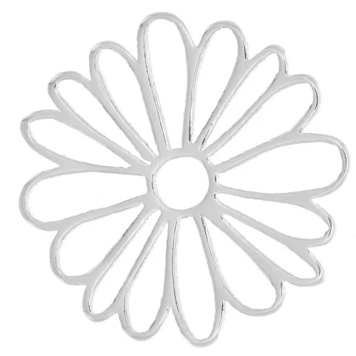 Ciondolo a fiore scavato da 13 mm - Argento 925 x1