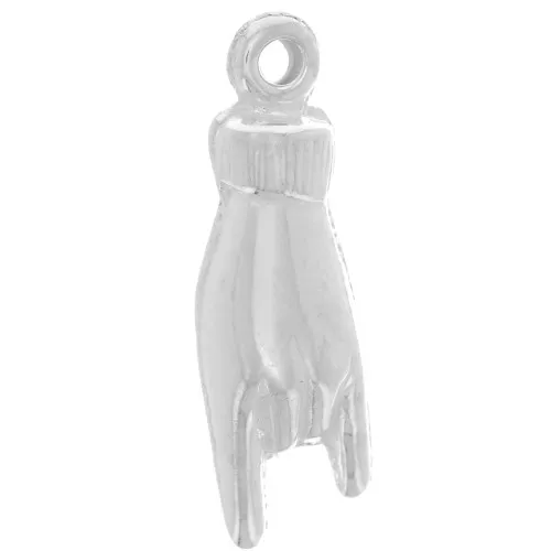 Pendente forma di mano - Segno Rock and Roll - 22x7 mm - Argento 925 x1