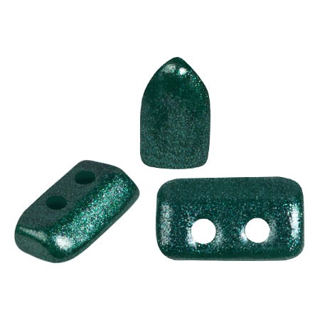 Perle di vetro Piros® da Puca® 2x5 mm - Dark Green Pearl x10g