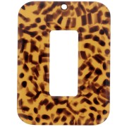 Ciondolo rettangolare in acetato 40x30 mm - Terrazzo Brown - Nero x1