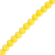 Perline sfaccettate rotonde - tonde appiattite 6x5 mm - Giallo opaco x40cm