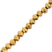 Perline sfaccettate rotonde - tonde appiattite 6x5 mm - Oro x40cm|raw }}