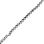 Perline sfaccettate rotonde - tonde appiattite 4x3 mm - Argento x32cm