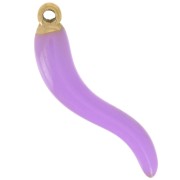 Pendente peperoncino 24x6 mm in resina - Acciaio inossidabile 316L oro - Lilla x1|raw }}