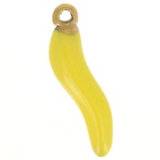 Ciondolo peperoncino 15x4 mm Resina- Acciaio inox 316L oro - Giallo x1|raw }}