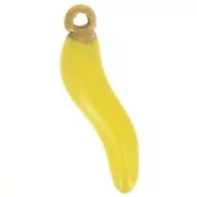 Ciondolo peperoncino 15x4 mm Resina- Acciaio inox 316L oro - Giallo x1