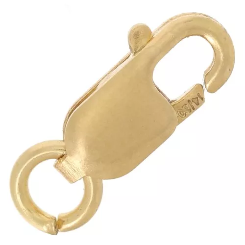 Chiusura a moschettone lunga 8 mm con anello aperto - Oro (oro laminato) x1