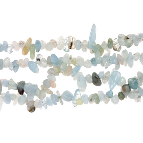 Perle di pietra preziosa Chips 5 - 8 mm - Acquamarina x80cm