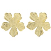Orecchini a fiore da 20 mm con cerchio aperto - dorato con oro fino x2|raw }}
