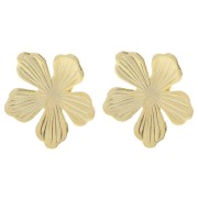 Orecchini a fiore da 26 mm con cerchio aperto - dorato con oro fino x2