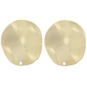 Orecchini tondi ondulati 22 mm - dorato con oro fino x2