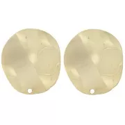 Orecchini tondi ondulati 22 mm - dorato con oro fino x2
