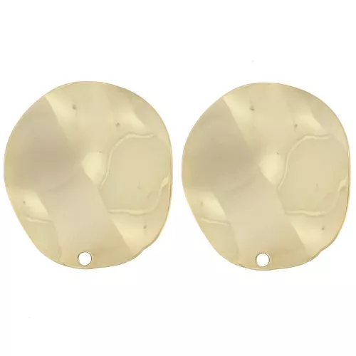 Orecchini tondi ondulati 22 mm - dorato con oro fino x2