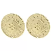 Orecchini tondi 27 mm con motivo etnico - dorato x2