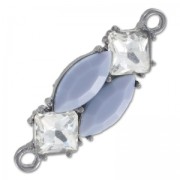 Pendente decorato mm. 40x14 Crystal/Grey|raw }}