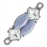 Pendente decorato mm. 40x14 Crystal/Grey