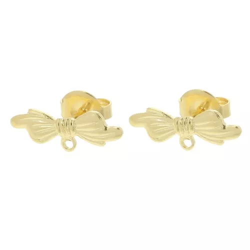 Orecchini 6x16 mm con cerchio chiuso - Dorato con oro fino x2