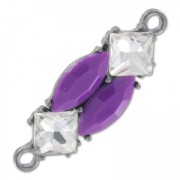 Pendente decorato mm. 40x14 Crystal/Purple