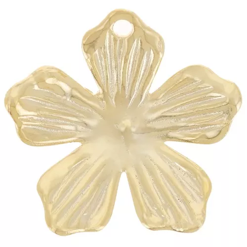 Ciondolo a fiore da 16 mm - Dorato in oro fino x1
