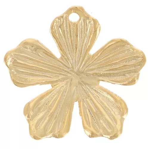 Ciondolo a fiore 20 mm - Dorato in oro fino x1