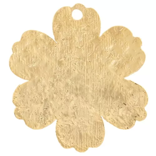 Ciondolo a fiore testurizzato 19x17,5 mm - Dorato in oro fino x1