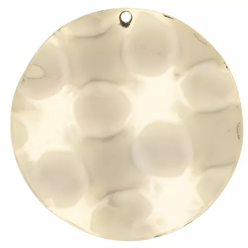 Pendente rotondo ondulato 38 mm - Dorato in oro fino x1