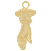 Ciondolo a mano 15x6 mm per cabochon da 1 mm - Dorato in oro fino x1|raw }}