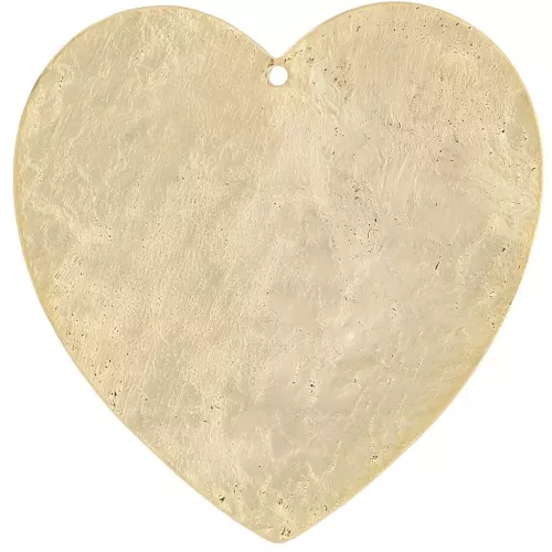 Pendente a cuore martellato 41x40 mm - Dorato in oro fino x1