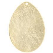 Pendente ovale martellato 47x33 mm - Dorato con oro fino x1|raw }}