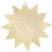 Pendente sole martellato 40 mm - Dorato in oro fino x1