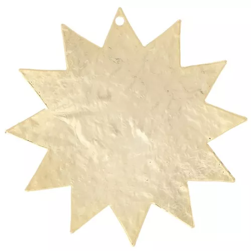 Pendente sole martellato 40 mm - Dorato in oro fino x1