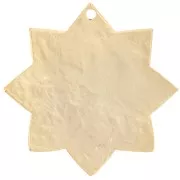 Pendente sole martellato 29 mm - Dorato in oro fino x1