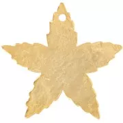 Pendente fiore martellato 20x21 mm - Dorato in oro fino x1