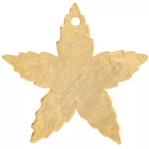Pendente fiore martellato 20x21 mm - Dorato in oro fino x1