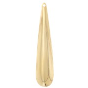 Pendente a goccia bombato 45,5x10 mm - Dorato in oro fino x1|raw }}