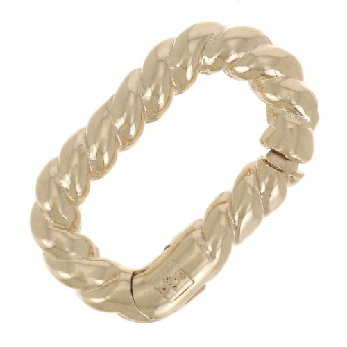 Chiusura a moschettone ovale 12x7 mm effetto ritorto - placcatura oro 3 micron x1