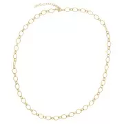 Collana a maglia alternata fantasia 6,3 mm - acciaio inox 304L dorato x47cm