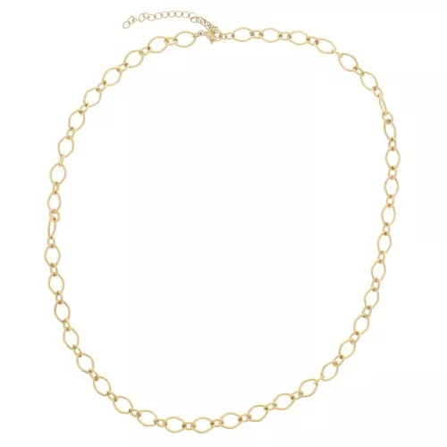 Collana a maglia alternata fantasia 6,3 mm - acciaio inox 304L dorato x47cm
