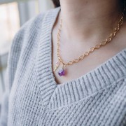 Collana a maglia alternata fantasia 6,3 mm - Acciaio inox 304L x47cm