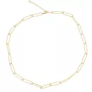 Collana a maglia rettangolare da 5 mm - Acciaio inossidabile 304L dorato x47cm