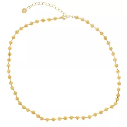 Collana con maglie a sfera da 5 mm - Acciaio inossidabile 304L dorato x48cm
