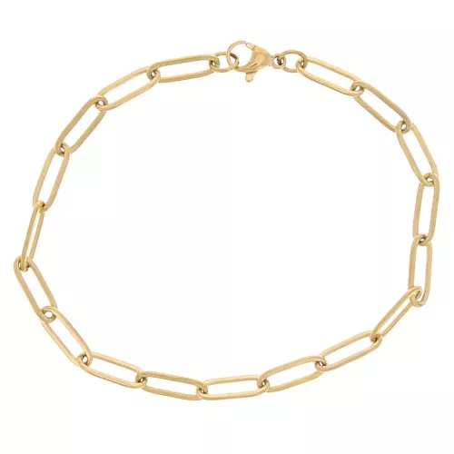 Bracciale a maglie rettangolari da 4,1 mm - Acciaio inossidabile 304L dorato x20cm