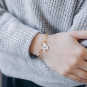 Bracciale a maglie rettangolari da 4,1 mm - Acciaio inossidabile 304L dorato x20cm