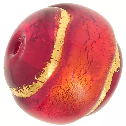 Tonda Murano mm. 10 cerchiata di oro Rubino x1