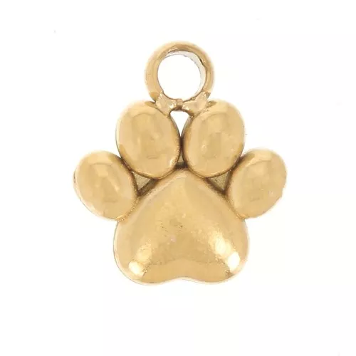 Ciondolo a zampa di cane 7x6 mm - Acciaio inossidabile 304 Dorato x1