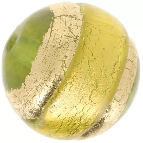 Tonda Murano mm. 10 verde cerchiata di oro x1