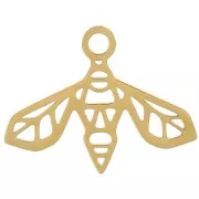 Ciondolo ape origami 12x16 mm - Acciaio inossidabile 316L dorato x1