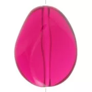 Perla piatta irregolare in resina trasparente 25x20 mm - Fuschia x1