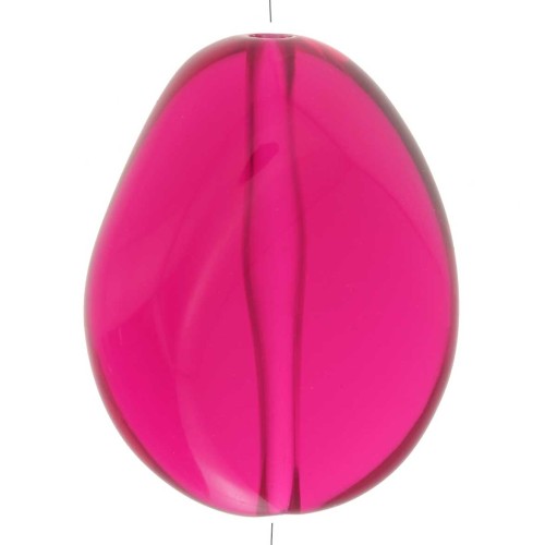 Perla piatta irregolare in resina trasparente 25x20 mm - Fuschia x1