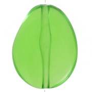 Perla piatta irregolare 25x20 mm in resina trasparente - Verde x1